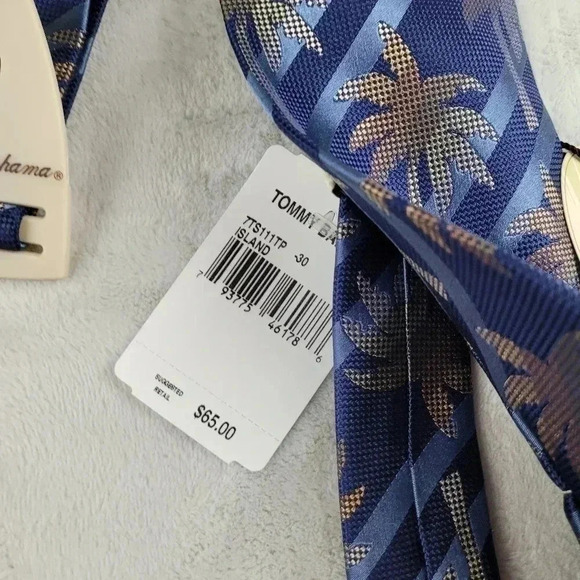 Tommy Bahama Silk Floral Blue Tie NWT - Picture 5 of 6